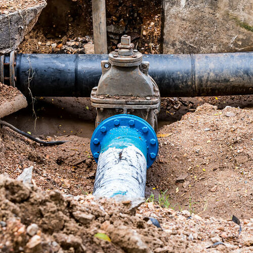 Water PVC Plastic Pipes in Ground